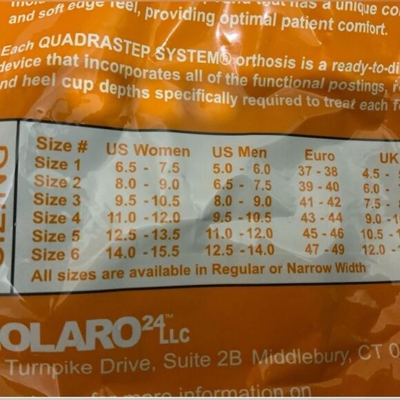 Orthotic system shoe inserts custom to foot type Quadrastep system size B - Picture 2 of 3